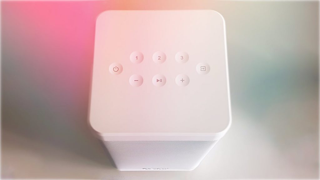 Test: Die Canton Smart Soundbox 3 der 2. Generation mit AirPlay, Chromecast), und Bluetooth – Bild 3: das Tastenfeld auf der Oberseite des Bluetooth-Lautsprechers